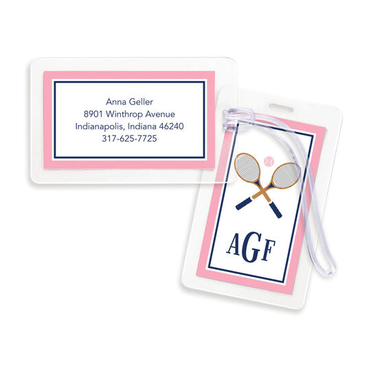 Crossed Racquets Luggage Tags